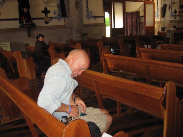 IMG_9193 Enjoying the relative privacy of a church to refill the insulin-pump